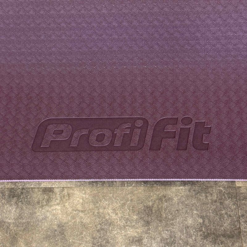 Коврик для йоги и фитнеса БАЗА (бордовый-пудровый) 5 мм PROFI-FIT