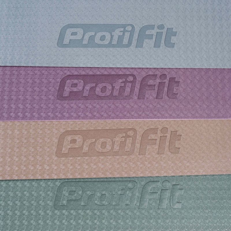 Коврик для йоги и фитнеса БАЗА (бордовый-пудровый) 5 мм PROFI-FIT