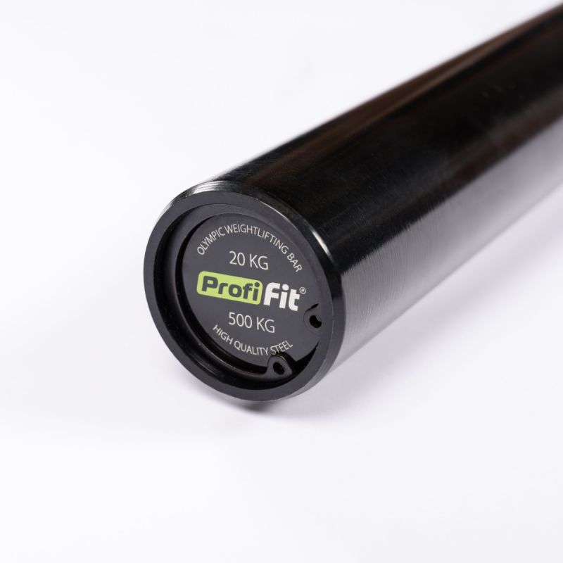Гриф для штанги олимпийский 2200 мм (черный, до 500 кг, замки-пружины) D50 мм PROFI-FIT