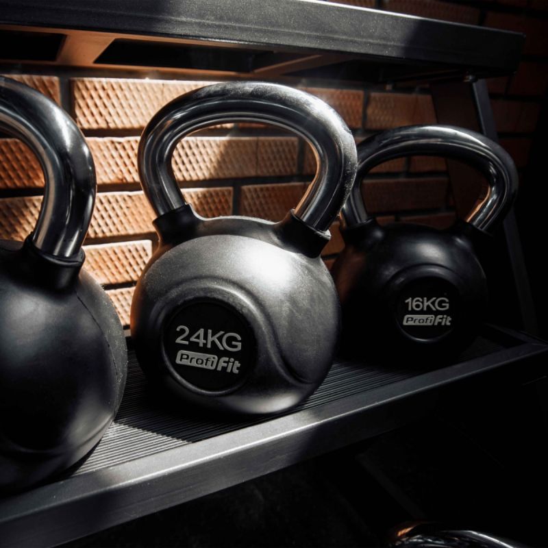 Гиря обрезиненная с хромированной ручкой PROFI-FIT 16 кг