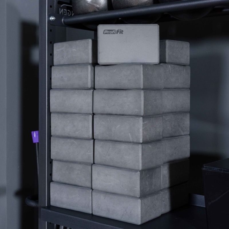 Блок для йоги серый PROFI-FIT