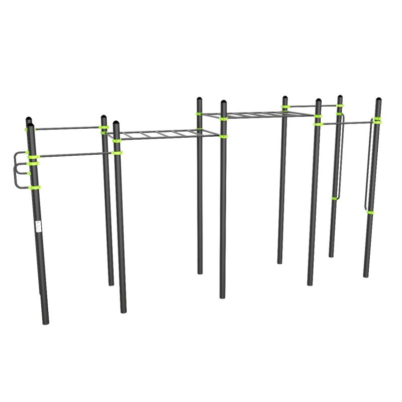 W324 Воркаут (поручни, 2 турника, рукоход клас. 2 ур., 2 перекладины, перекладины верт.) ZAVODSPORTA