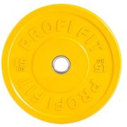 Диск для штанги каучуковый, цветной D51 мм PROFI-FIT 15 кг