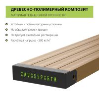 W263 GTO Скамья гимнастическая горизонтальная с упором для ног (двойная) ZAVODSPORTA