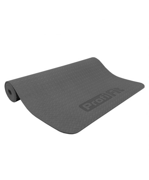 Коврик для йоги и фитнеса СТАНДАРТ (графит) 5 мм PROFI-FIT