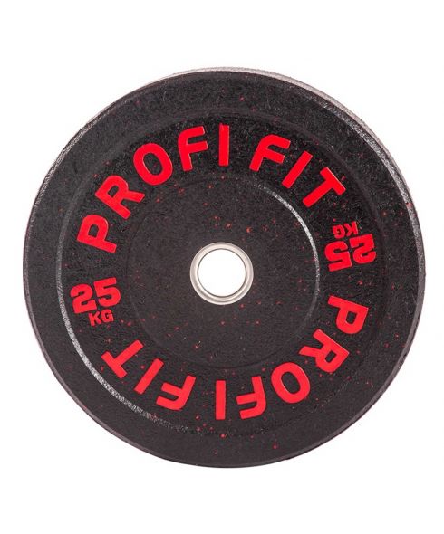 Диск для штанги (резиновая крошка) D51 мм PROFI-FIT 25 кг РАСПРОДАЖА