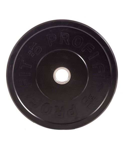 Диск для штанги каучуковый, черный D51 мм PROFI-FIT 10 кг