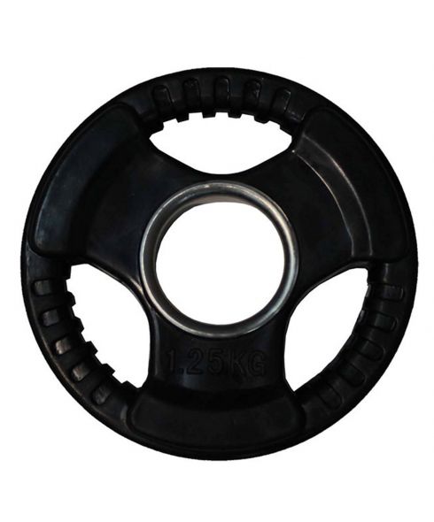 Диск обрезиненный (три хвата, черный) D51 мм PROFI-FIT 1,25 кг