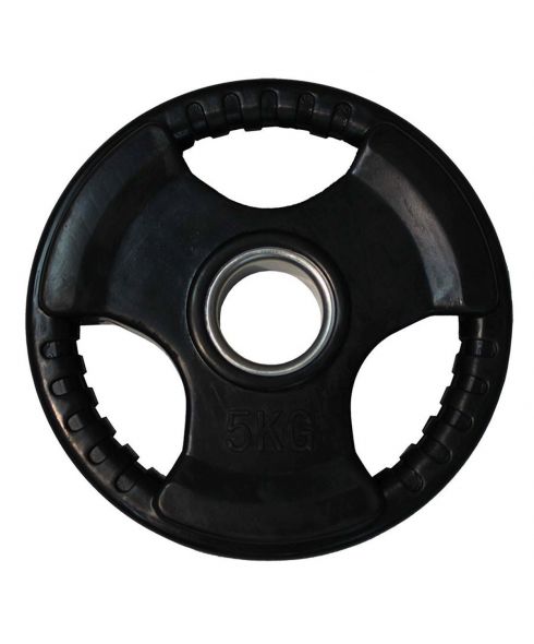 Диск обрезиненный (три хвата, черный) D51 мм PROFI-FIT  5 кг