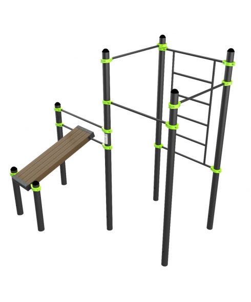 W330 Воркаут (наклонная скамья, 3 перекладины, шведская стенка) ZAVODSPORTA